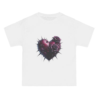 Edgy Heart Rose T-Shirt - Short Sleeve Beefy Tee for Unique Style - Nefty Creations