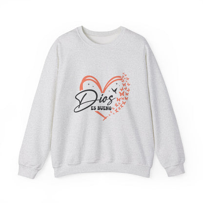 Dios es Bueno Heart Sweatshirt | Unisex Heavy Blend™ Crewneck - Nefty Creations