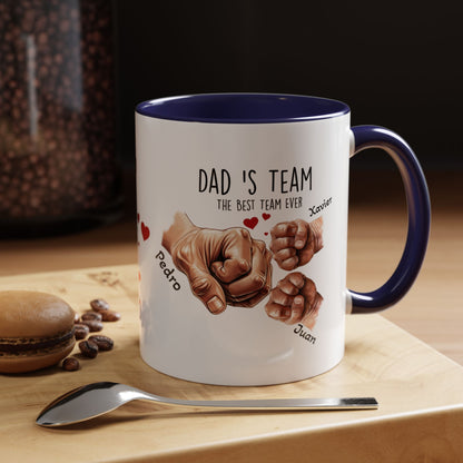 Personalized Dad's Team Coffee Mug, Gifts for Dad, Father's Day Mug, Family Keepsake, Unique Coffee Cup - Nefty Creations
