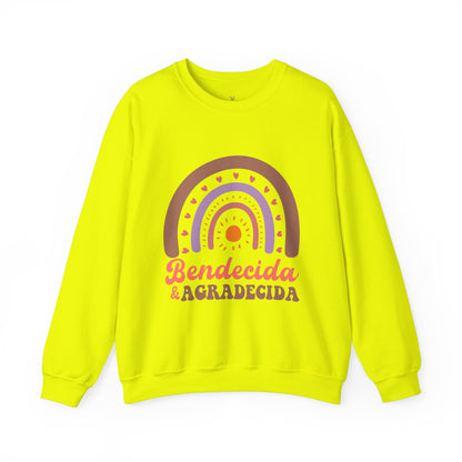 Bendecida & Agradecida Crewneck Sweatshirt - Cozy Unisex Sweater with Positive Vibes - Nefty Creations