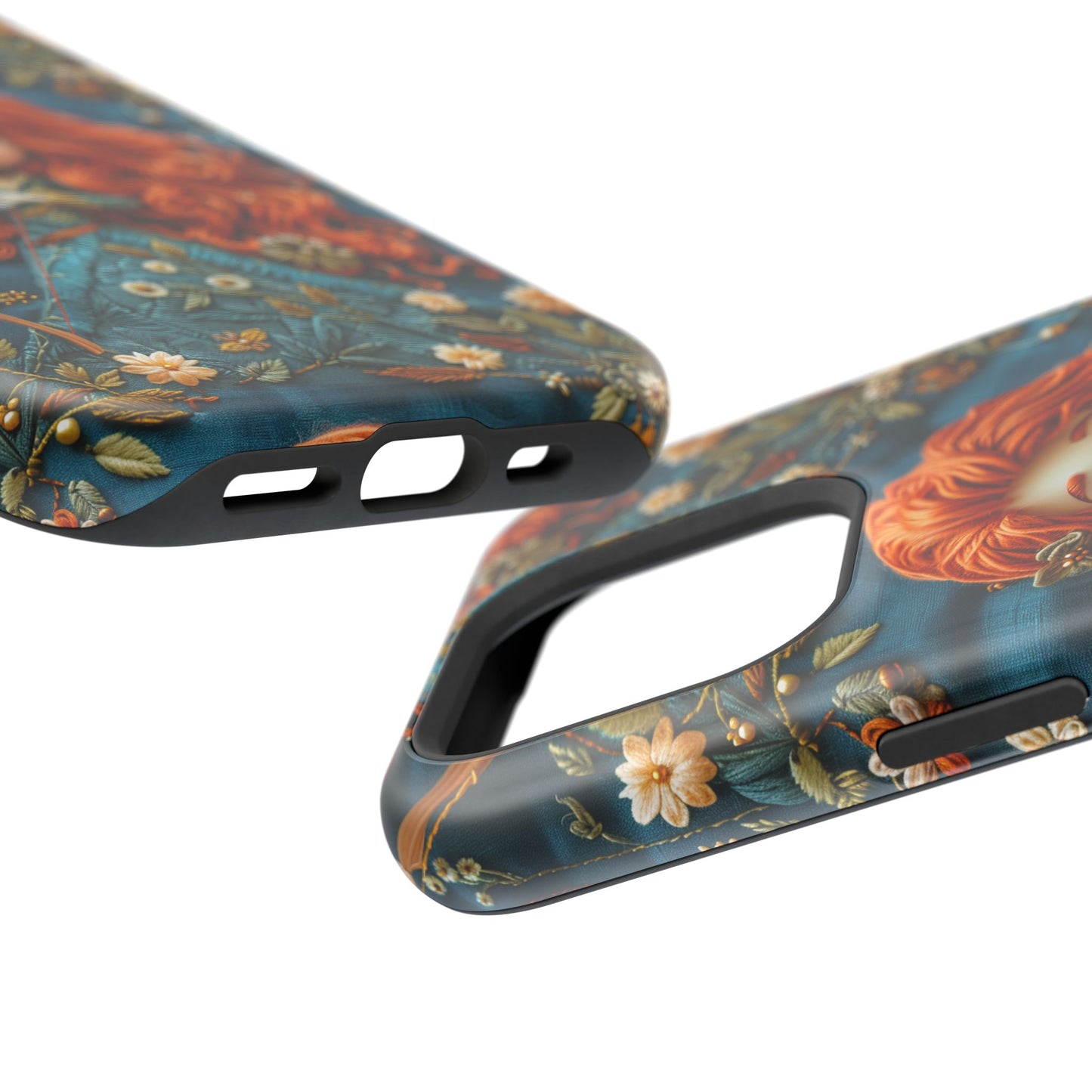 Whimsical Princess Magnetic Tough Case - Floral Design for iPhone