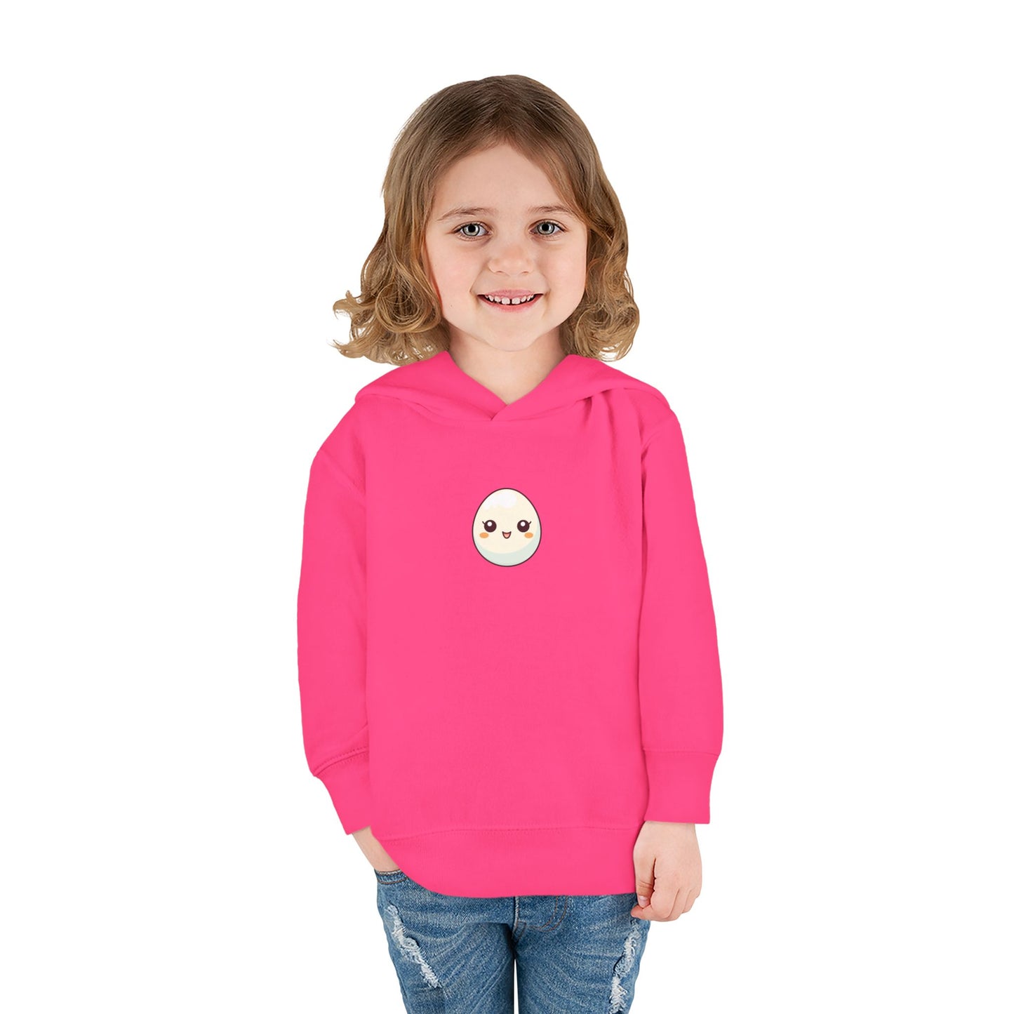Cute Egg Graphic Toddler Fleece Hoodie - Cozy & Playful Pullover for Kids