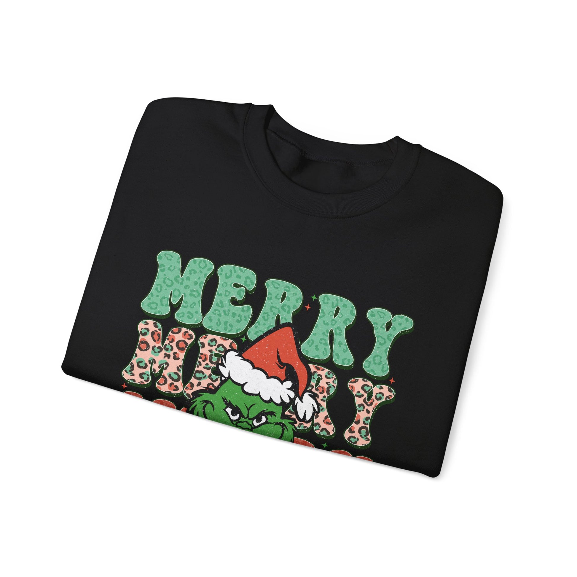 Merry Grinchmas Crewneck Sweatshirt - Festive Holiday Sweater for Christmas Celebrations - Nefty Creations
