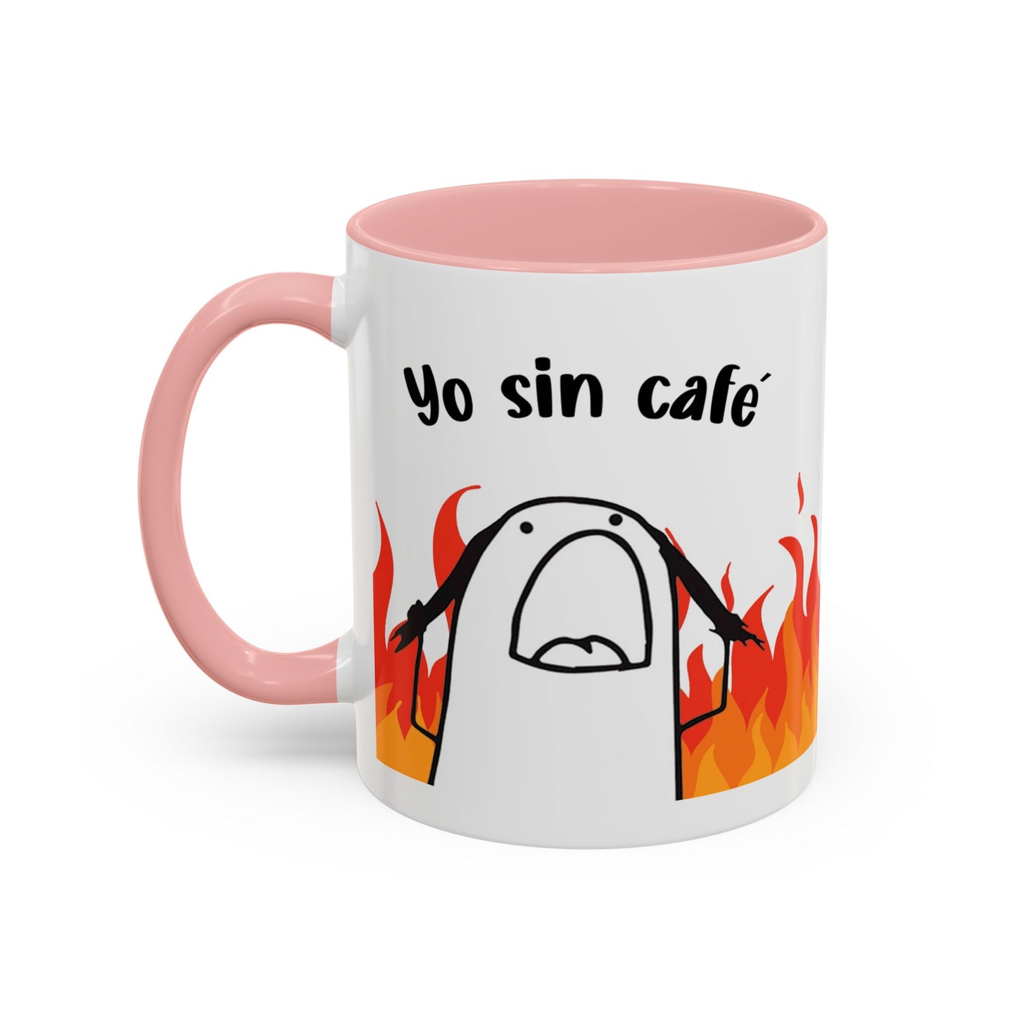 Cute 'Yo Con Café' Accent Coffee Mug, Adorable Gift for Coffee Lovers, Fun Decorative Mug for Home or Office, Valentine's Day Coffee Cup