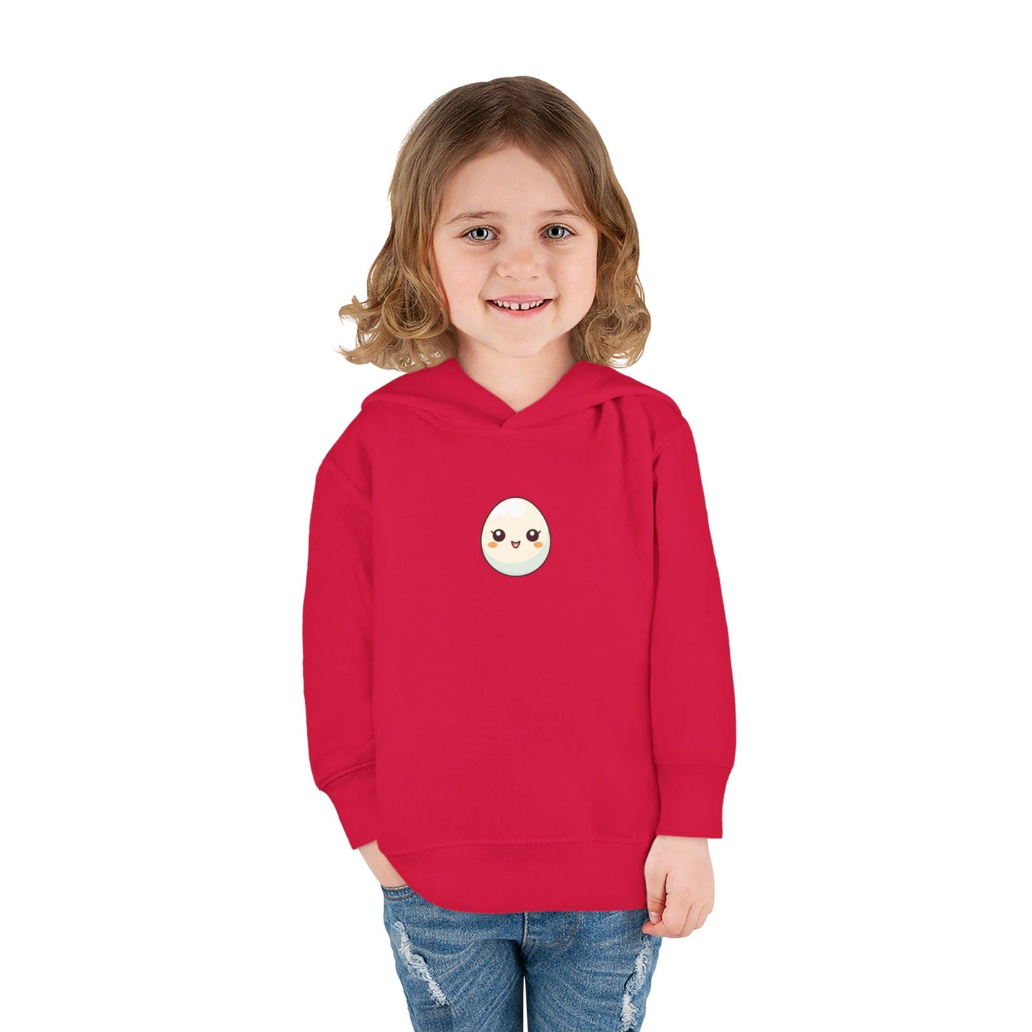 Cute Egg Graphic Toddler Fleece Hoodie - Cozy & Playful Pullover for Kids