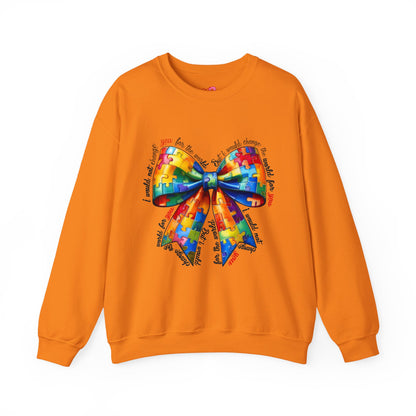 Colorful Puzzle Bow Sweatshirt - Autism Awareness Unisex Sweatshirt - Nefty Creations