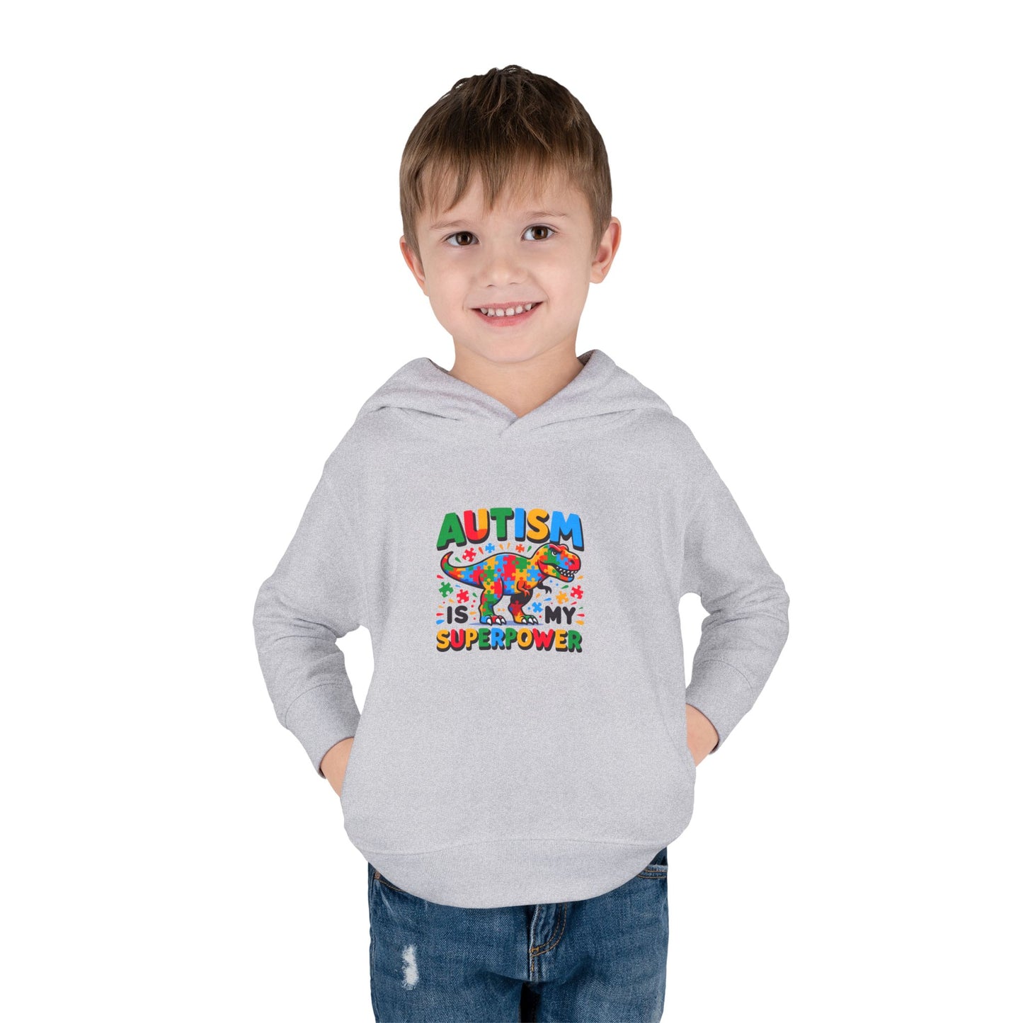 Autism Awareness Toddler Fleece Hoodie - 'Autism is My Superpower'