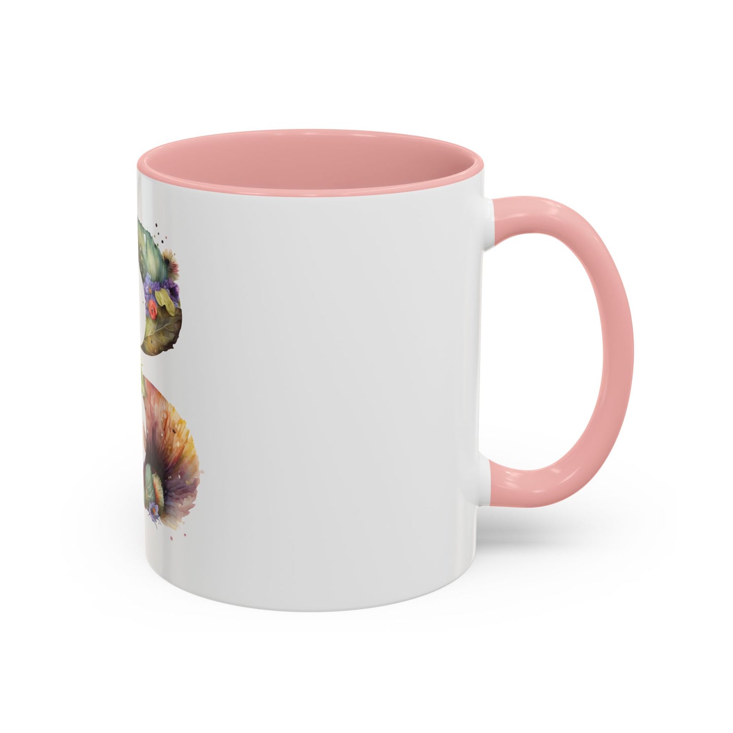 Personalized Floral Initial Coffee Mug - 11 oz & 15 oz