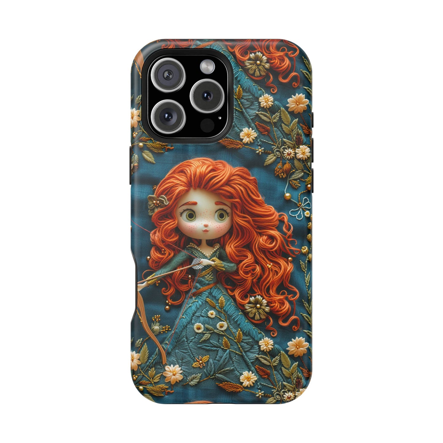Whimsical Princess Magnetic Tough Case - Floral Design for iPhone