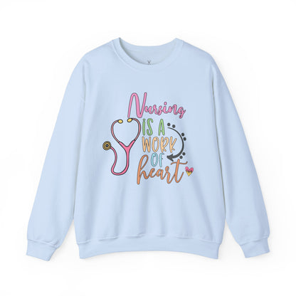 Nursing is a Work of Heart Crewneck Sweatshirt - Unisex Heavy Blend™ - Nefty Creations