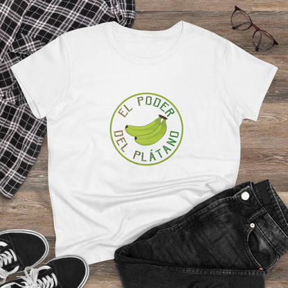Eco-Friendly Women's Tee - "El Poder del Plátano" Design - Nefty Creations