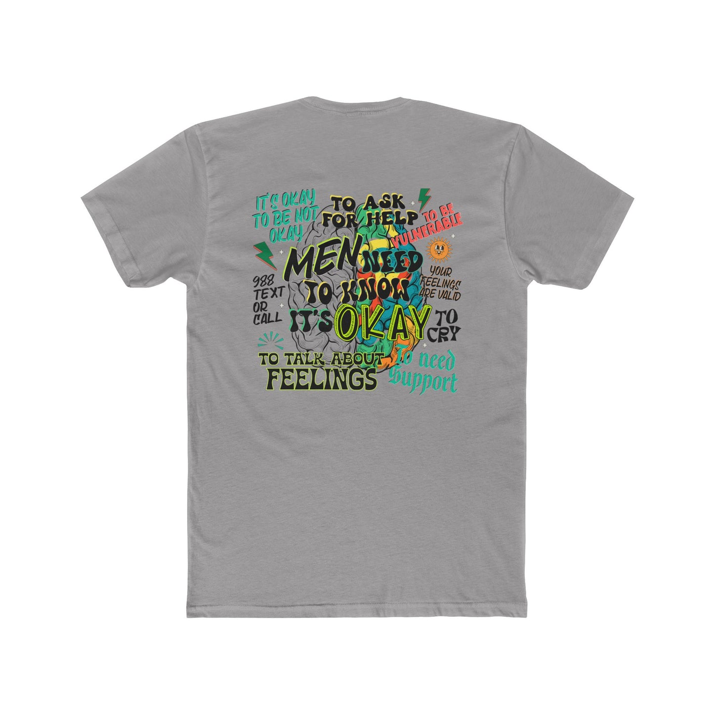 Supportive Men's Mental Health Tee - Unisex Cotton Crew with Positive Messages