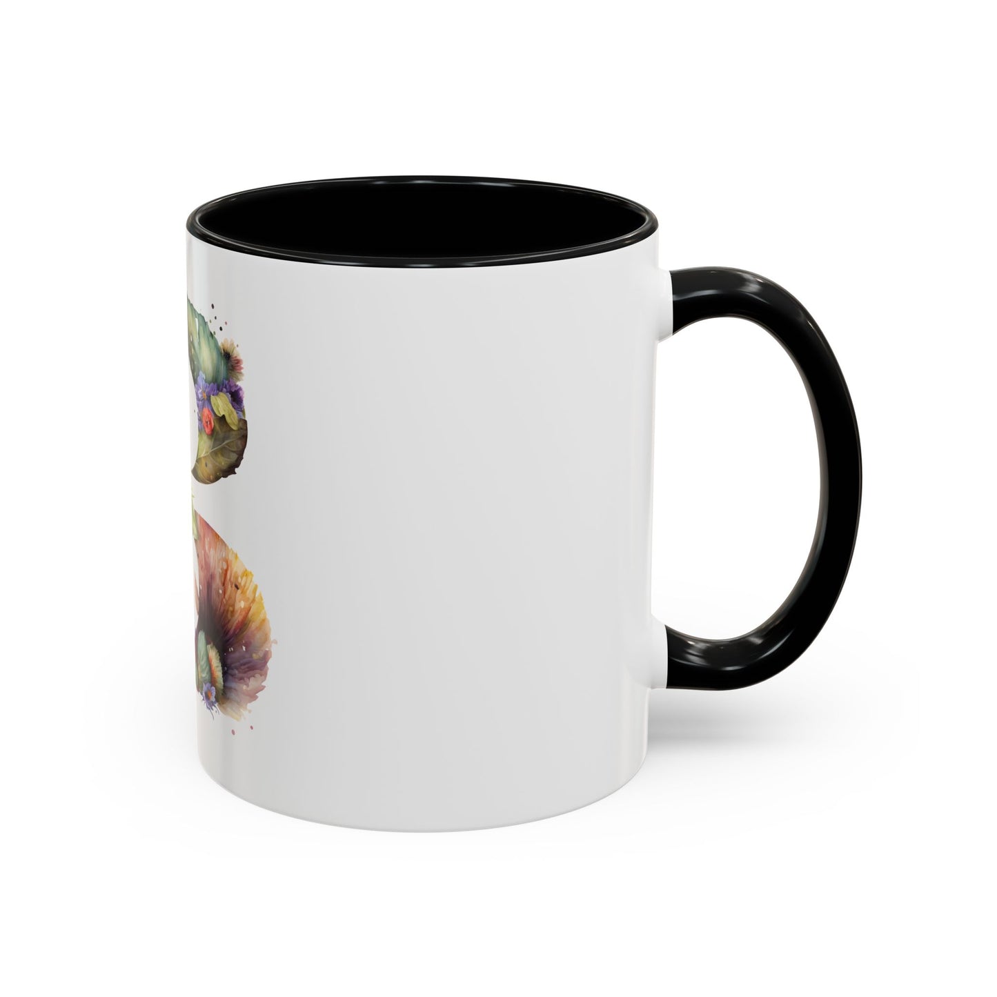 Personalized Floral Initial Coffee Mug - 11 oz & 15 oz