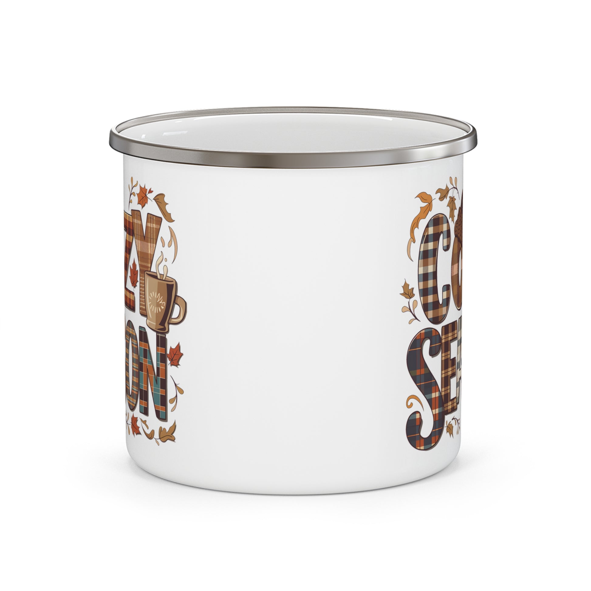 " Cozy Season" Enamel Camping Mug| Nefty Creations - Nefty Creations