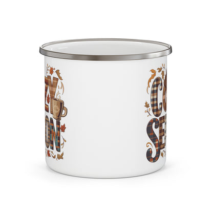 " Cozy Season" Enamel Camping Mug| Nefty Creations - Nefty Creations