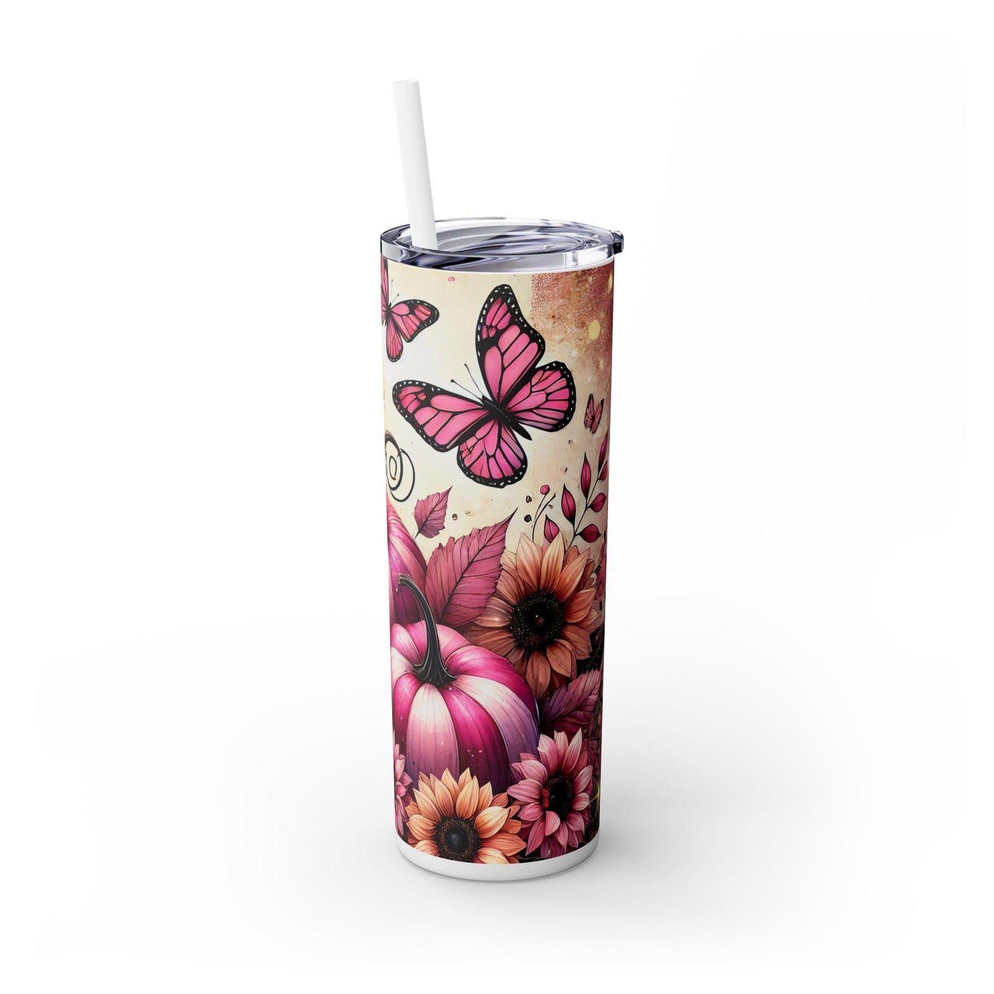 Pink Fall Skinny Tumbler 20oz| Nefty Creations