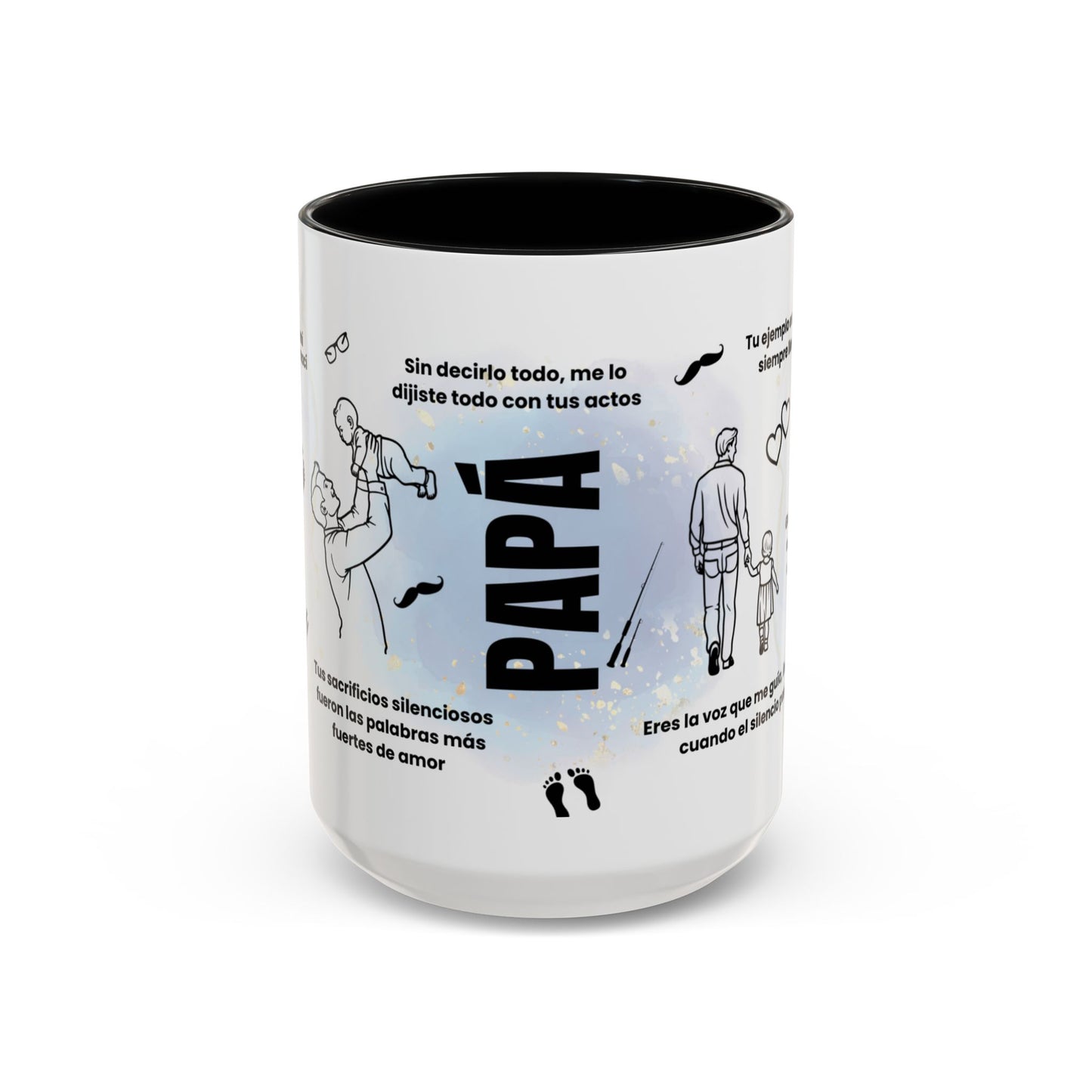 Papá Coffee Mug - Unique Dad Gift for Father's Day, Birthday, or Inspirational Moments, Black Accent Ceramic Cup - Nefty Creations