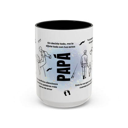 Papá Coffee Mug - Unique Dad Gift for Father's Day, Birthday, or Inspirational Moments, Black Accent Ceramic Cup - Nefty Creations