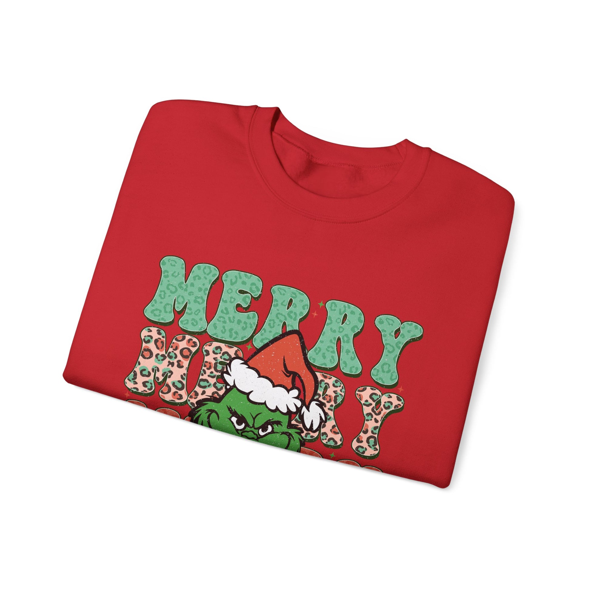 Merry Grinchmas Crewneck Sweatshirt - Festive Holiday Sweater for Christmas Celebrations - Nefty Creations