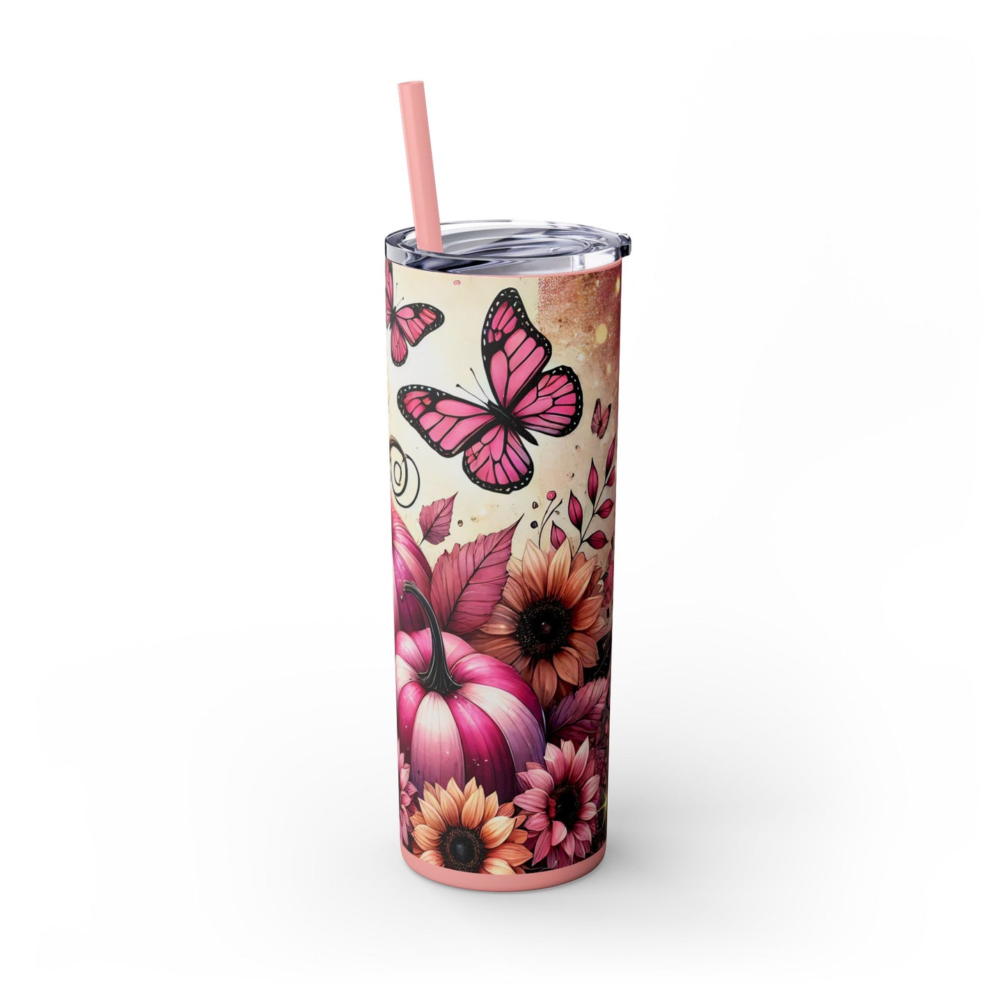 Pink Fall Skinny Tumbler 20oz| Nefty Creations