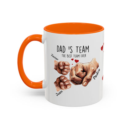 Personalized Dad's Team Coffee Mug, Gifts for Dad, Father's Day Mug, Family Keepsake, Unique Coffee Cup - Nefty Creations