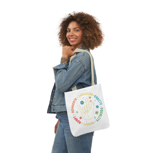 Inclusion & Equity Canvas Tote Bag with 5-Color Straps