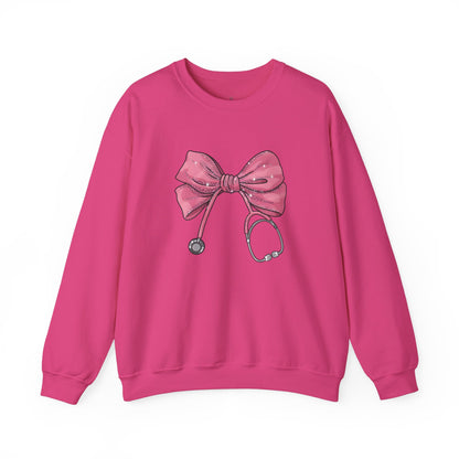 Nurse Life Crewneck Sweatshirt with Bow Design - Nefty Creations