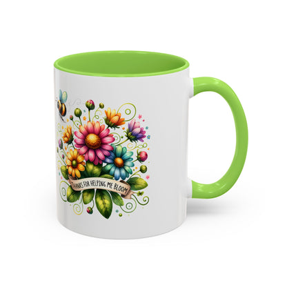 Colorful Floral Mug – "Thanks for Helping Me Bloom" – Perfect Gift for Friends & Family - Nefty Creations