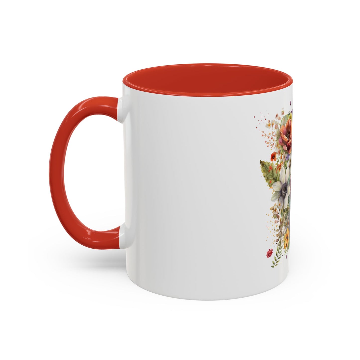 Personalized Floral Initial Coffee Mug - 11 oz & 15 oz