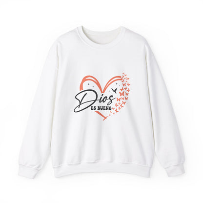 Dios es Bueno Heart Sweatshirt | Unisex Heavy Blend™ Crewneck - Nefty Creations