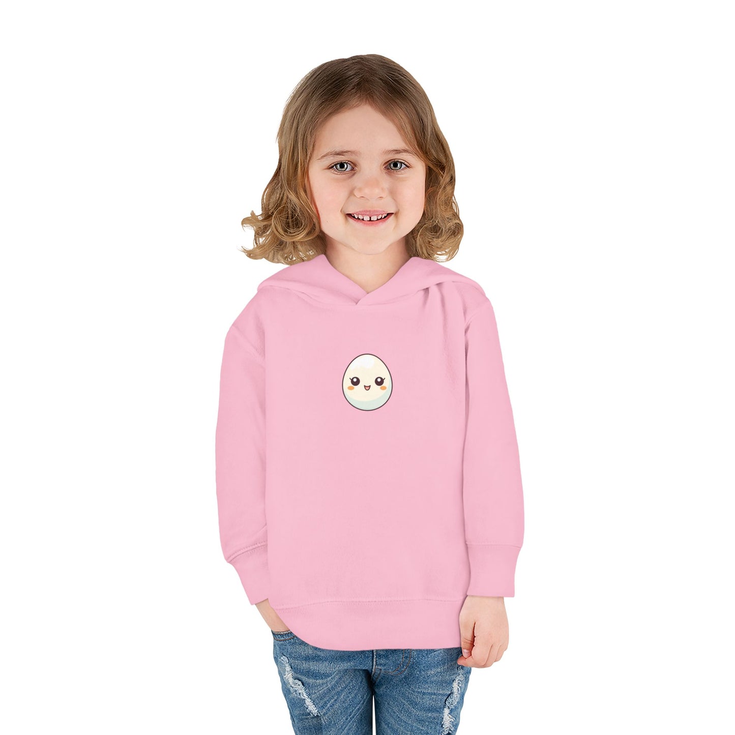 Cute Egg Graphic Toddler Fleece Hoodie - Cozy & Playful Pullover for Kids