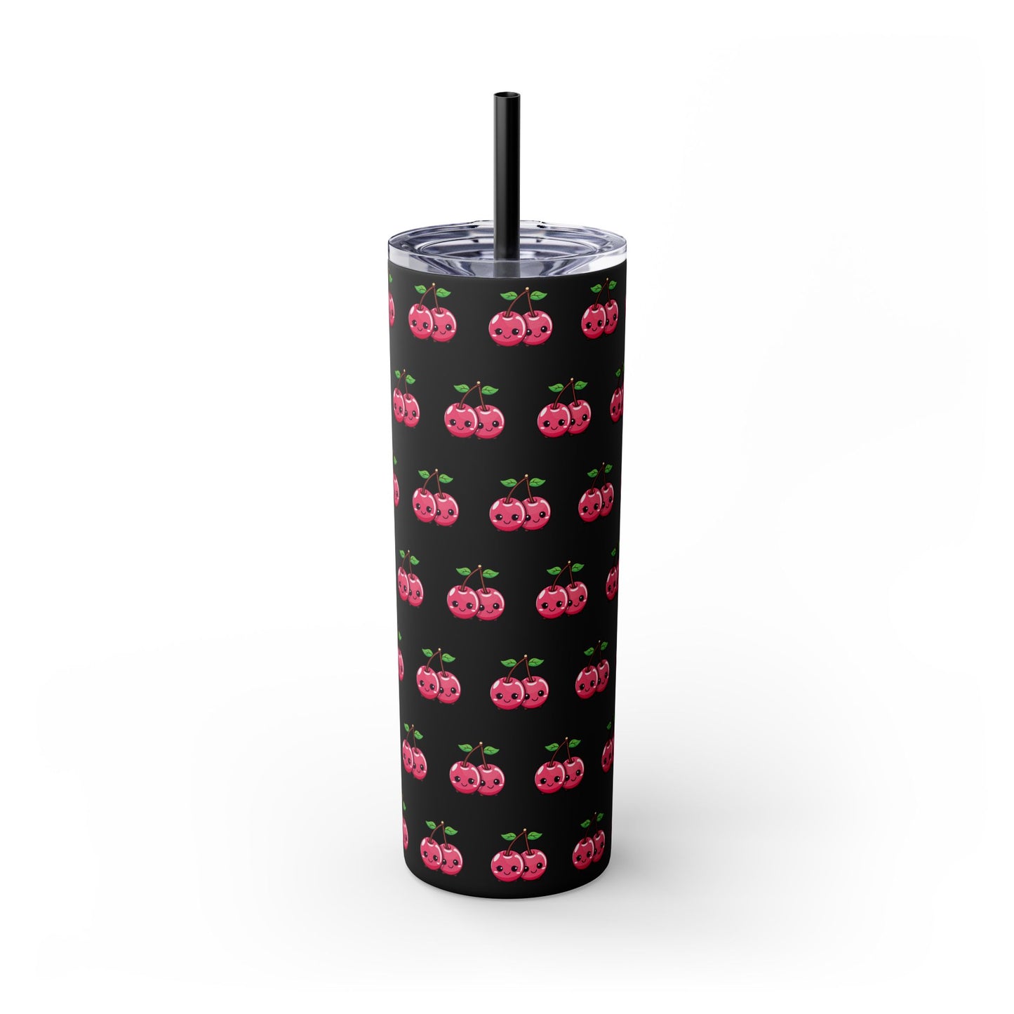 Kawaii Cherry Skinny Tumbler with Straw, 20oz| Nefty Creations - Nefty Creations