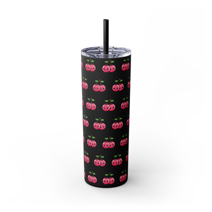 Kawaii Cherry Skinny Tumbler with Straw, 20oz| Nefty Creations - Nefty Creations