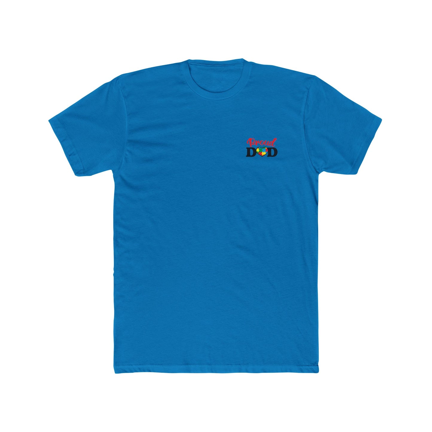 Proud Dad Unisex Cotton Crew Tee - Perfect Gift for Father's Day - Autism Awareness