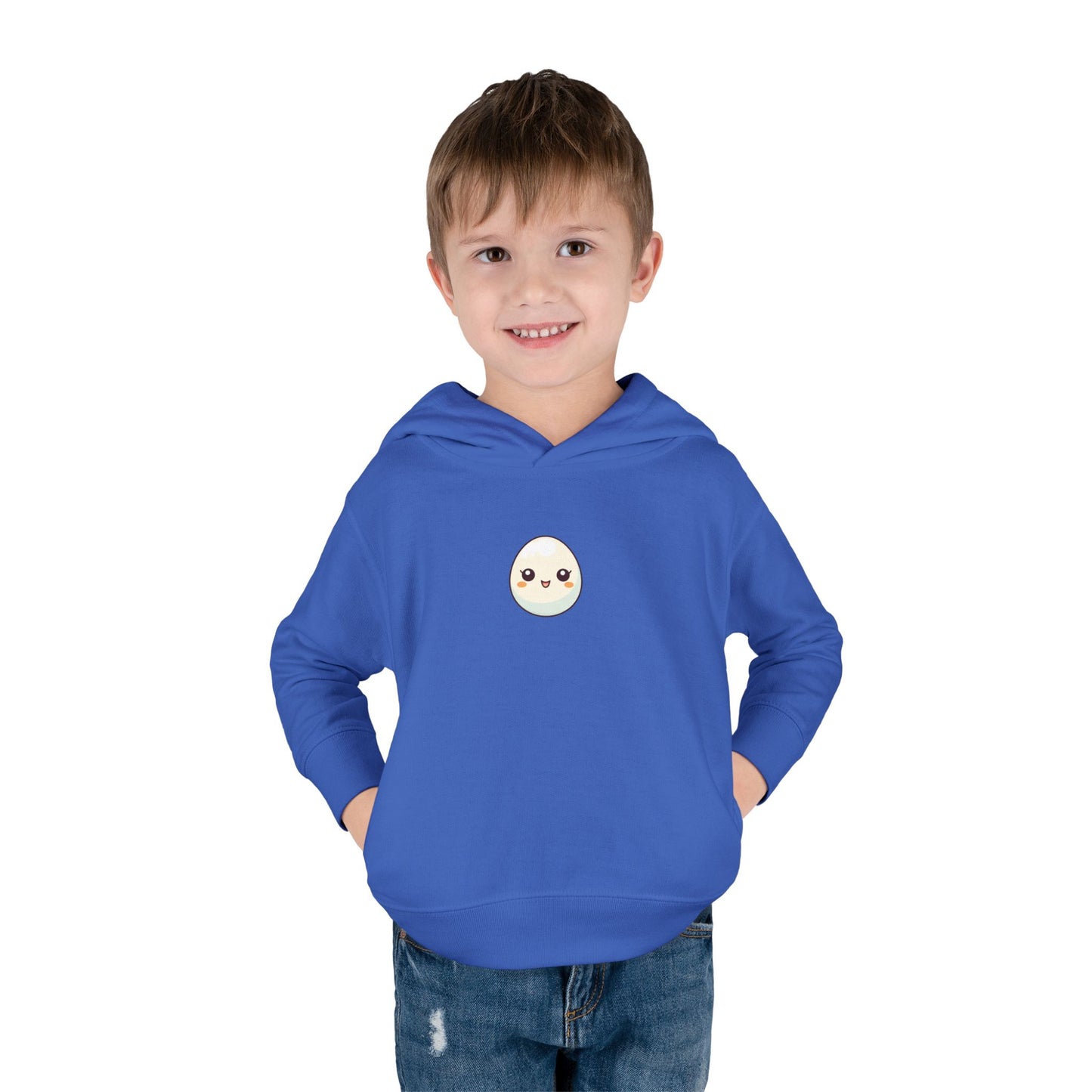 Cute Egg Graphic Toddler Fleece Hoodie - Cozy & Playful Pullover for Kids