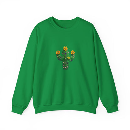Cactus Vibes Unisex Crewneck Sweatshirt - Bright Orange Cozy Wear - Nefty Creations