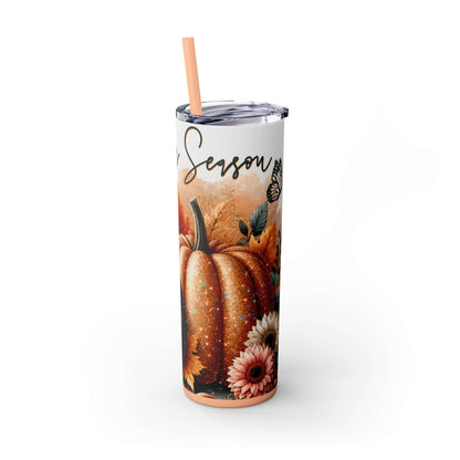 Glitter Fall Skinny Tumbler with Straw, 20oz| Nefty Creations - Nefty Creations