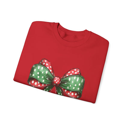 Festive Christmas Bow Sweatshirt - Unisex Heavy Blend™ Crewneck - Nefty Creations