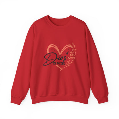 Dios es Bueno Heart Sweatshirt | Unisex Heavy Blend™ Crewneck - Nefty Creations