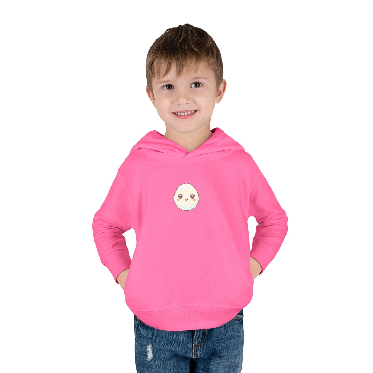 Cute Egg Graphic Toddler Fleece Hoodie - Cozy & Playful Pullover for Kids
