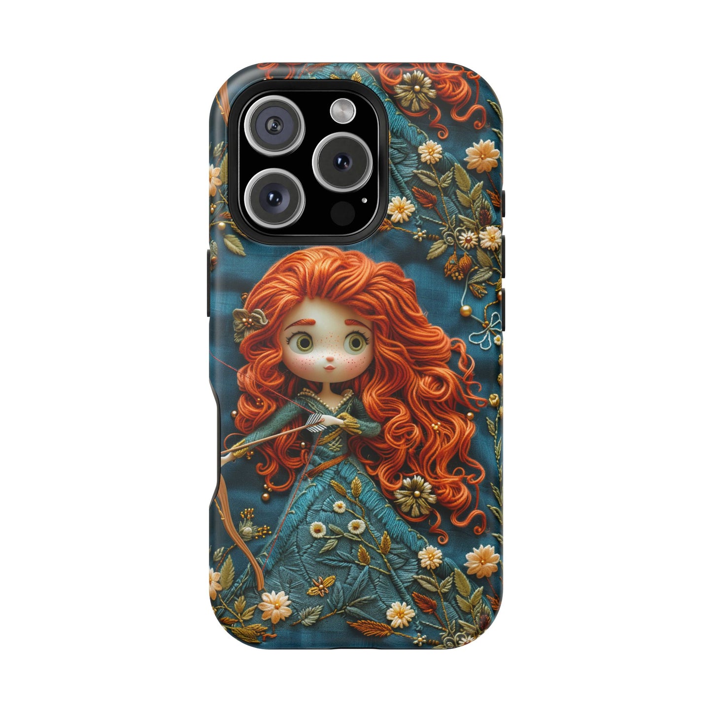 Whimsical Princess Magnetic Tough Case - Floral Design for iPhone