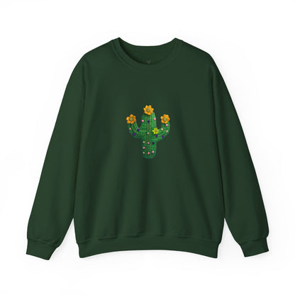 Cactus Vibes Unisex Crewneck Sweatshirt - Bright Orange Cozy Wear - Nefty Creations