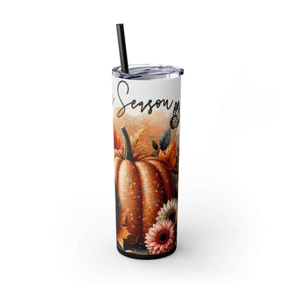 Glitter Fall Skinny Tumbler with Straw, 20oz| Nefty Creations - Nefty Creations