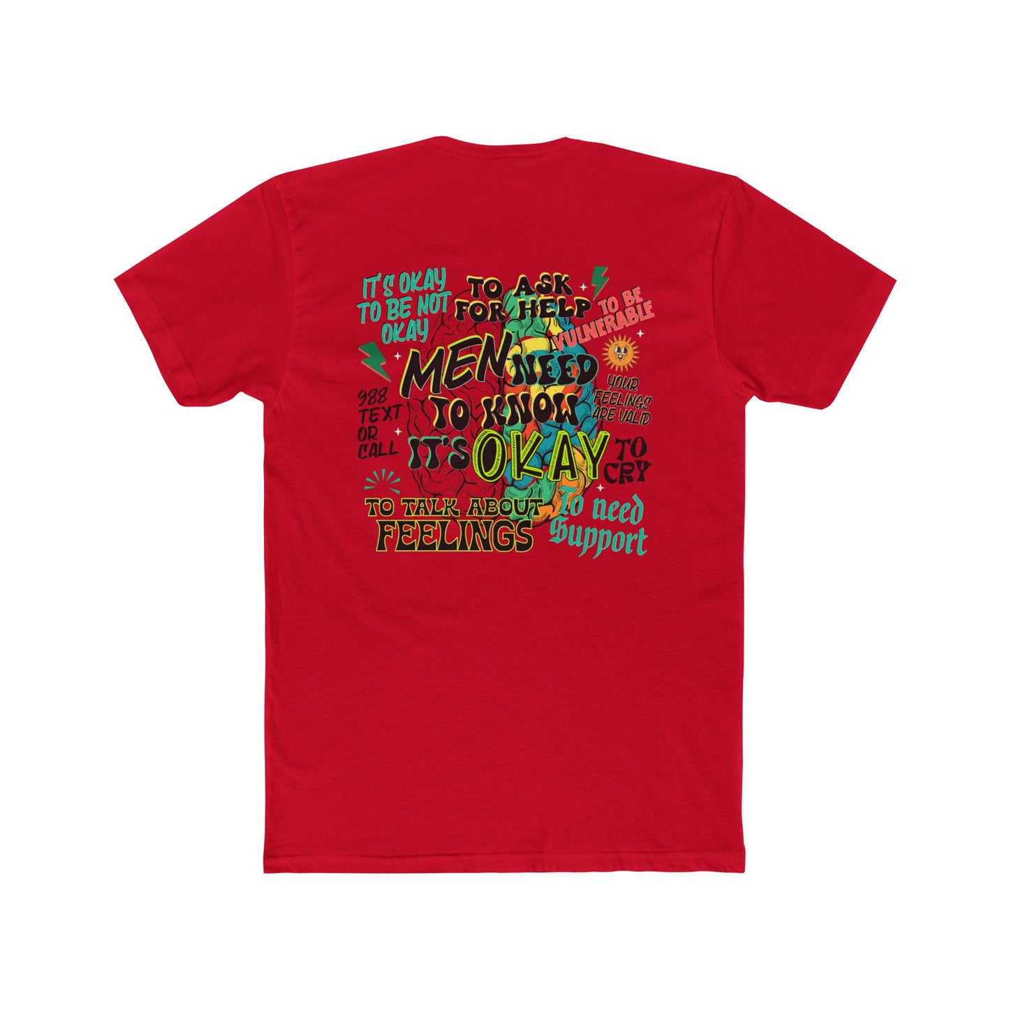 Supportive Men's Mental Health Tee - Unisex Cotton Crew with Positive Messages