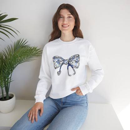 Floral Bow Stethoscope Sweatshirt | Cozy Medical Apparel for Healthcare Heroes - Nefty Creations