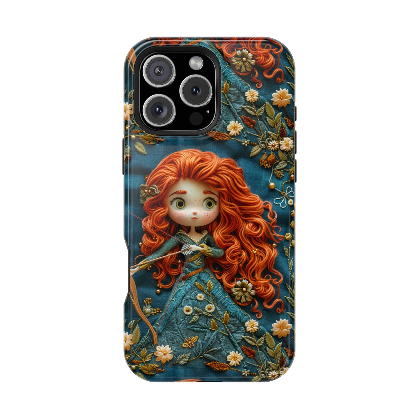 Whimsical Princess Magnetic Tough Case - Floral Design for iPhone