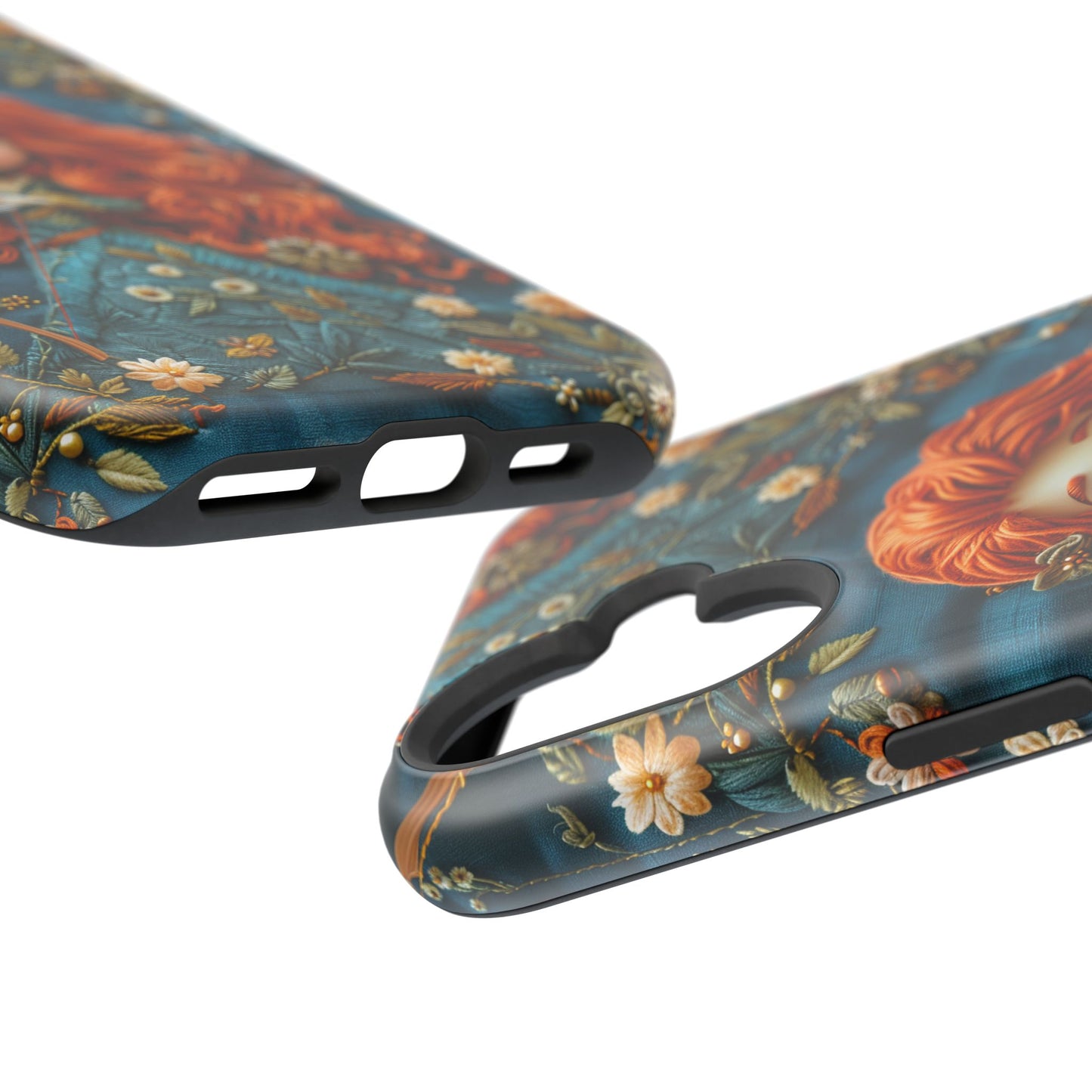 Whimsical Princess Magnetic Tough Case - Floral Design for iPhone