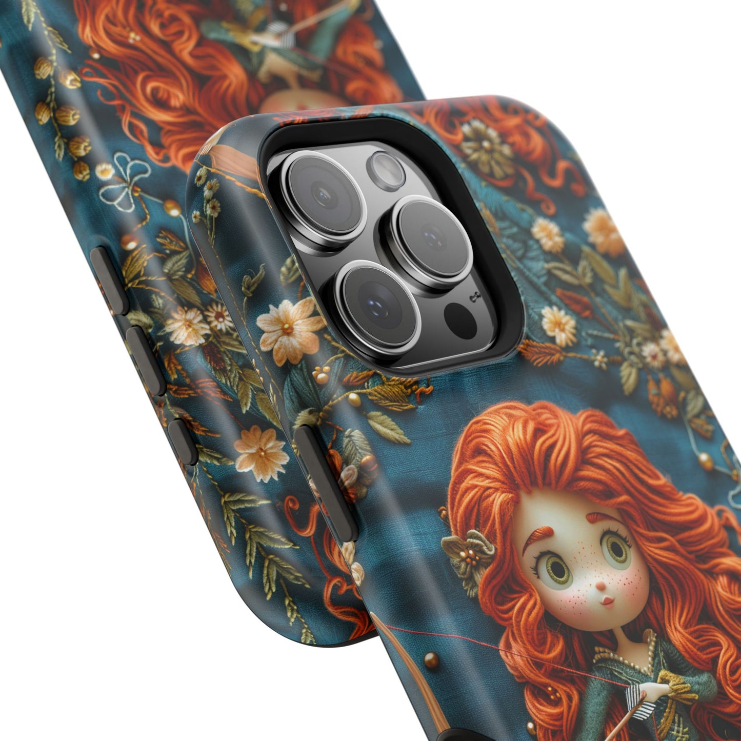 Whimsical Princess Magnetic Tough Case - Floral Design for iPhone