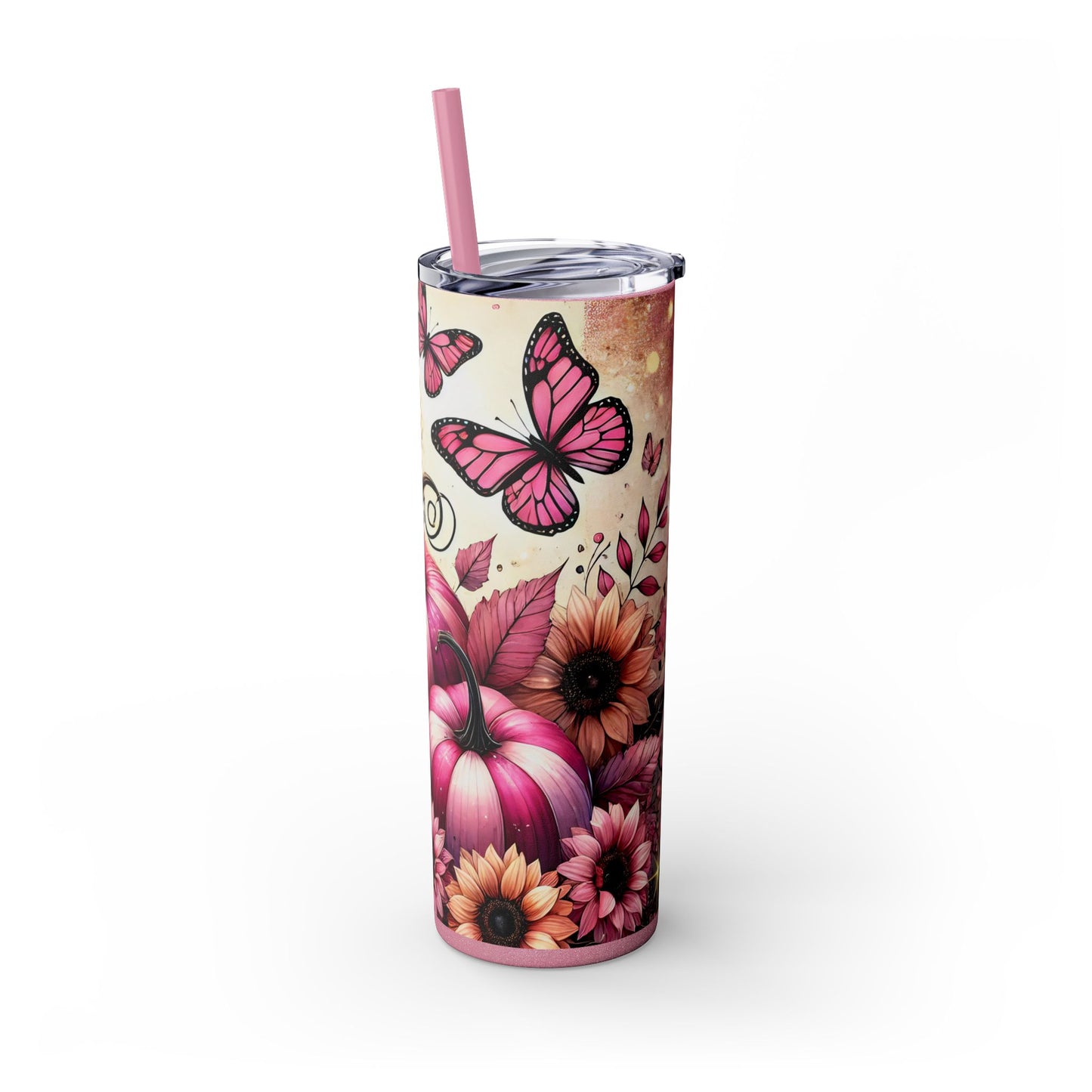 Pink Fall Skinny Tumbler 20oz| Nefty Creations
