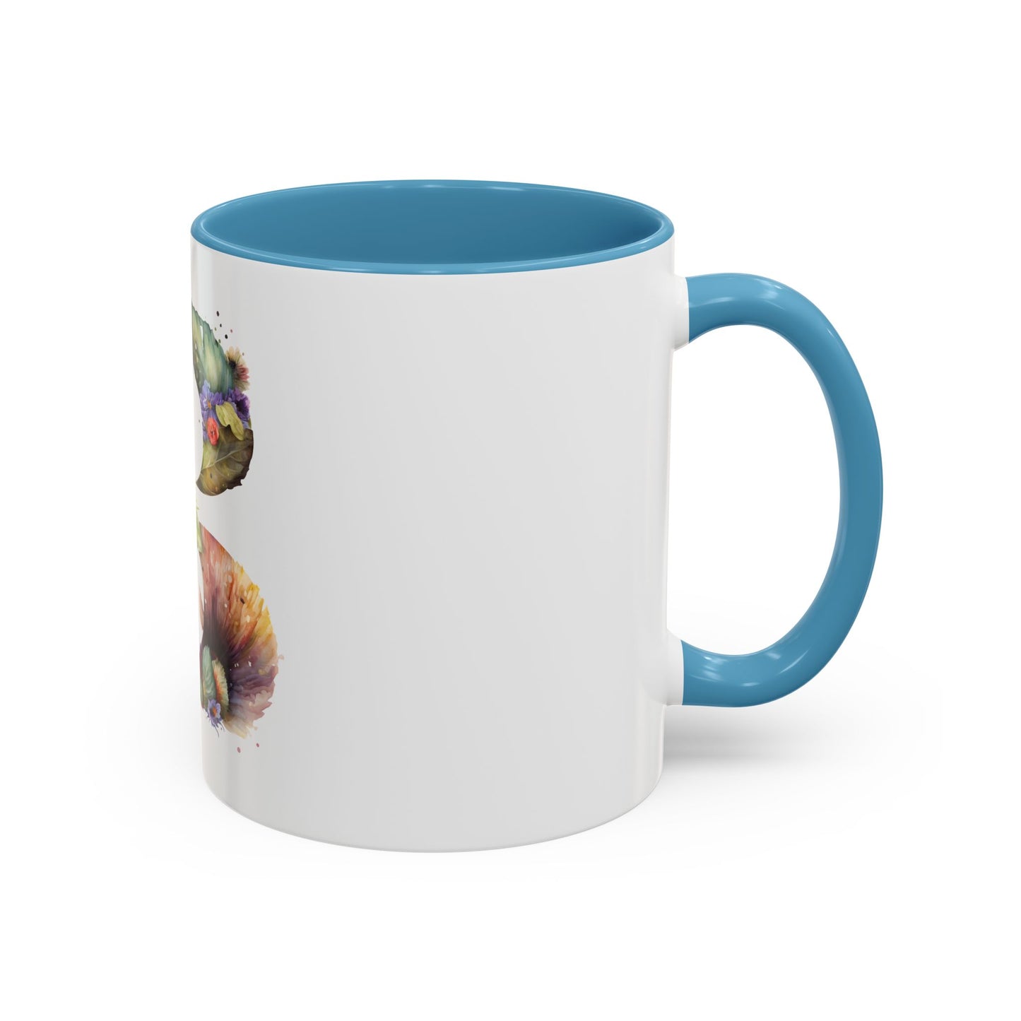 Personalized Floral Initial Coffee Mug - 11 oz & 15 oz